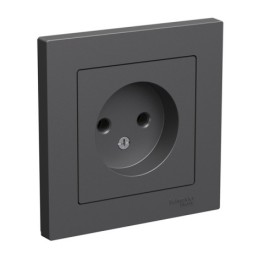 ATN001440 Atlasdesign РОЗЕТКА без заземления, 16А, в сборе, БАЗАЛЬТ Schneider Electric