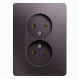 Розетка двойная без заземления,16А, 250В, в сборе Schneider Electric Glossa Сиреневый туман GSL001420