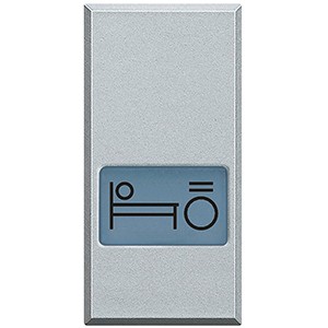 Клавиша Bticino Axolute алюминий &quot;Свет кровать&quot; 1 модуль HC4921BL