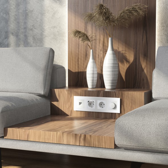 Рамка из стекла на 4 поста Senso белый soft-touch Werkel W0043101