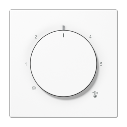 Накладка для механизма терморегулятора LS 990, LS plus, LS ZERO, LS-design, поворотный, датчик t° воздуха (встроенный), датчик t° пола (внешний), без таймера, белый Jung LS серия LS1749BFWW