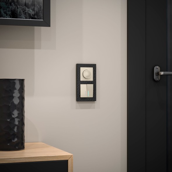 Выключатель двухклавишный с подсветкой (слоновая кость) Werkel W1120103