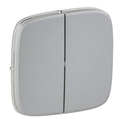 Лицевая панель Legrand Valena ALLURE Алюминий для двухклавишного выключателя 755027