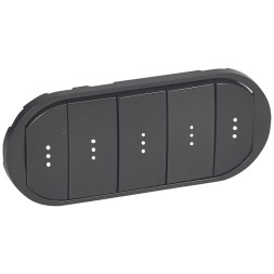 Накладка Legrand Celiane Графит выключателя 5х c/п. 067906