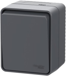 ATN544015 Atlasdesign PROFI IP54 О/У 1-клавишный кнопочный ВЫКЛЮЧАТЕЛЬ 10 АХ, АНТРАЦИТ Schneider Electric