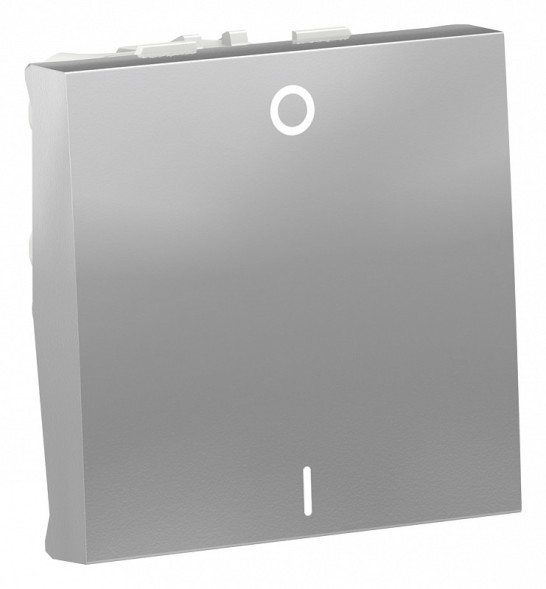 Выключатель Schneider Electric Unica Modular Алюминий двухполюс, 1-клавиш, сх. 2 16 AX, 250 В, 2 модуля NU326230