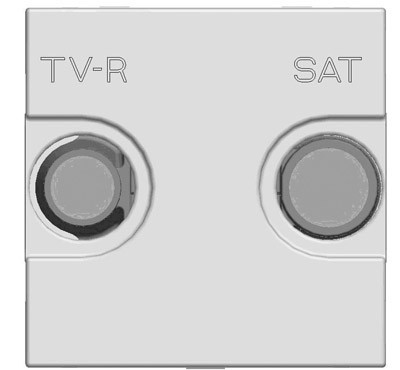 Накладка для TV-R-SAT розетки ABB Zenit серебристый 2-модульная 2CLA225010N1301 N2250.1 PL