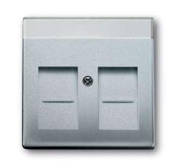 Плата центральная (накладка) ABB Future серебристо-алюминиевый для однопостовой телекоммуникационной розетки 0213 0216 с полем для надписи 2CKA001710A3674 1803-83