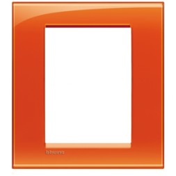 Рамка Bticino LivingLight Квадрат Оранжевый 3+3 модуля LNA4826OD