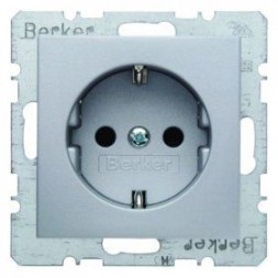 Штепсельная розетка Berker R.1 алюминий, матовый SCHUKO 47231404