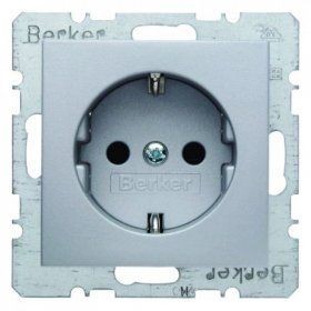 Штепсельная розетка Berker R.1 алюминий, матовый SCHUKO 47231404