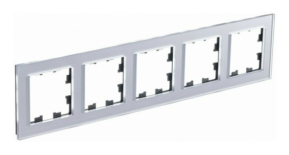 Рамка Schneider Electric Atlasdesign пятипостовая Nature алюминий стекло ATN320305