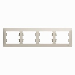 Рамка Schneider Electric Glossa Молочный 4 поста горизонтальная GSL000904