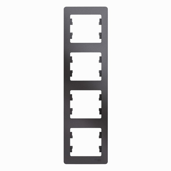 Рамка Schneider Electric Glossa Графит 4 поста вертикальная GSL001308