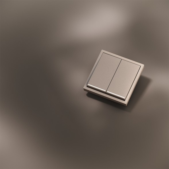 Клавиши для выключателя/переключателя двухклавишного с подсветкой, S70 Metal (платина)