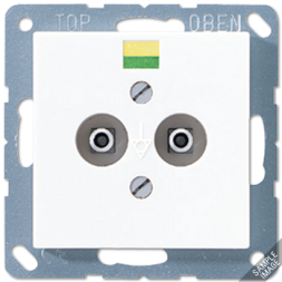 Розетка Jung AS серия белая Штепсельная для выравнивания потенциалов, с 2-мя штекерными штифтами ABA565-2WW