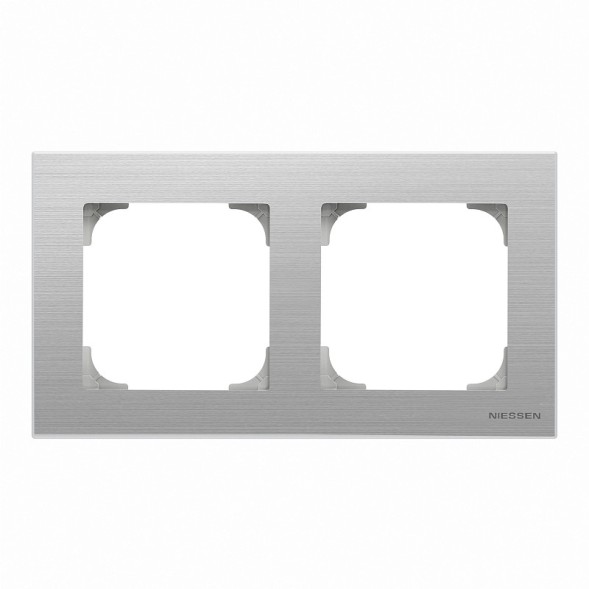 Рамка ABB Sky Нержавеющая сталь 2 поста 2CLA857200A1401 8572 AI