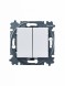 Переключатель ABB Levit белый / дымчатый чёрный двухклавишный 2CHH595245A6062 3559H-A52445 62W