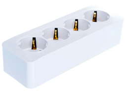 Розетка 4-м Schneider Electric ОП BLANCA 16А 250В защитные шторки, с заземлением Белая Blanca BLNRA011411