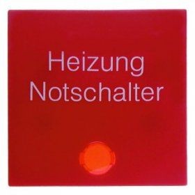 Клавиша Berker S.1 красный, с блеском с красной линзой и надписью &quot;Heizung Notschalter&quot; 16218902