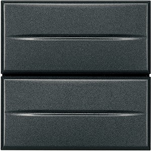 Кнопка Bticino Axolute Антрацит двойная 1Р (NO) + 1Р (NO) 10 А 250 В~ – 2 модуля HS4036/2