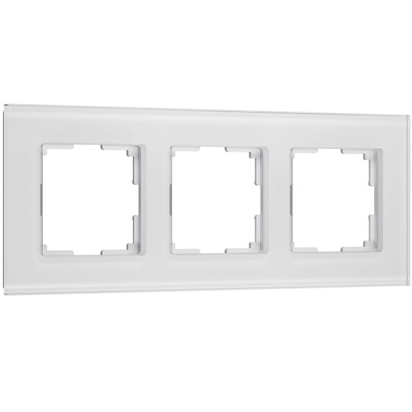 Рамка из стекла на 3 поста Senso белый soft-touch W0033101