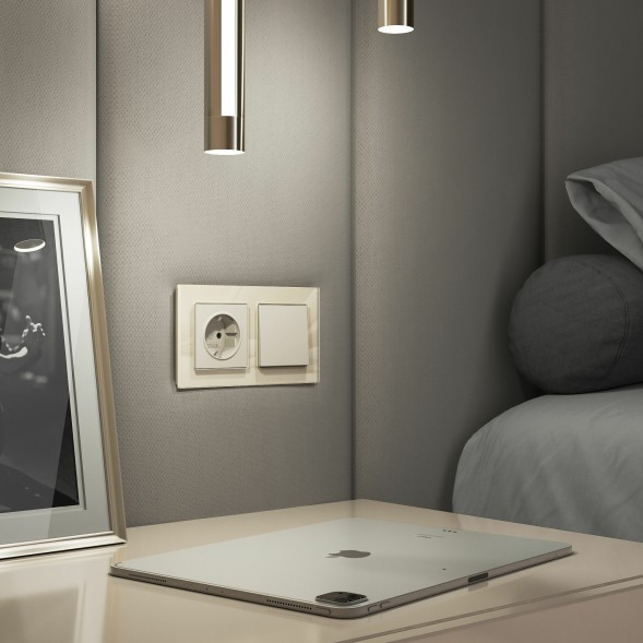 Выключатель одноклавишный (айвори матовый) Werkel W1110062