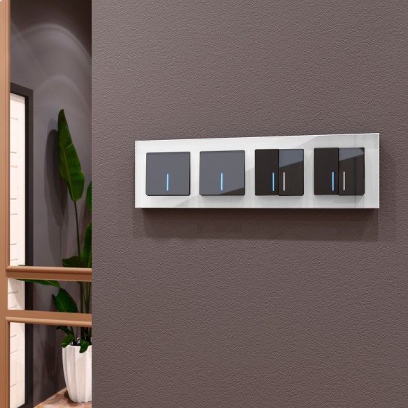 Рамка из стекла на 4 поста Favorit белый матовый Werkel W0041105