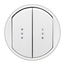 Лицевая панель Legrand Celiane белая выключателя двойного с индикацией 068004