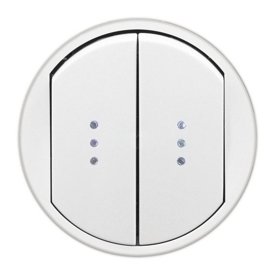 Лицевая панель Legrand Celiane белая выключателя двойного с индикацией 068004