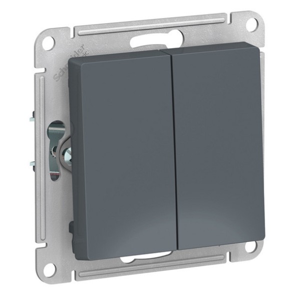 ATN000717 Atlasdesign Нажимная 2-клавишная кнопка, сх.2, 10А, механизм, ГРИФЕЛЬ Schneider Electric