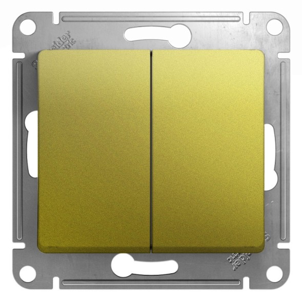 2-клавишный Переключатель,сх.6/2,10AX, механизм Schneider Electric Glossa Фисташковый GSL001065