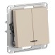 2-клавишный ВЫКЛЮЧАТЕЛЬ с подсветкой, сх.5а, 10АХ, механизм, быстрозажим. клем., ПЕСОЧНЫЙ Schneider Electric Art Gallery GAL001253S