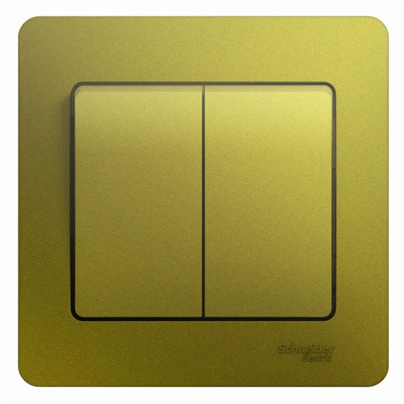 2-клавишный Выключатель, сх.5,10AX, в сборе Schneider Electric Glossa Фисташковый GSL001052