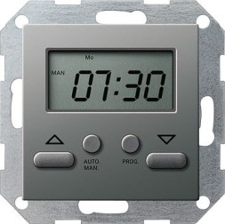 Электронный таймер Gira E22 Сталь Easy 117520