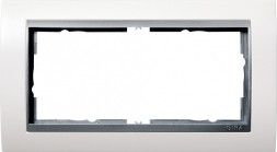 Рамка Gira Event Белый / Алюминий без перегородки 2 поста 100271