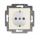 Розетка ABB Levit слоновая кость / белый с заземлением со шторками 16А 2CHH203457A6017 5520H-A03457 17W