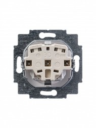 Розетка ABB Levit слоновая кость / белый с заземлением со шторками 16А 2CHH203457A6017 5520H-A03457 17W