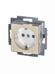 Розетка ABB Levit слоновая кость / белый с заземлением со шторками 16А 2CHH203457A6017 5520H-A03457 17W
