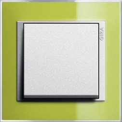 Рамка Gira Event Clear Зеленый / Алюминий 1 пост 0211746