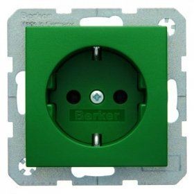 Штепсельная розетка Berker R.1 зеленый, матовый SCHUKO 41431913