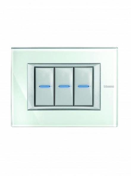 Рамка Bticino Axolute Квадрат Whice 3 модуля HA4803VSW