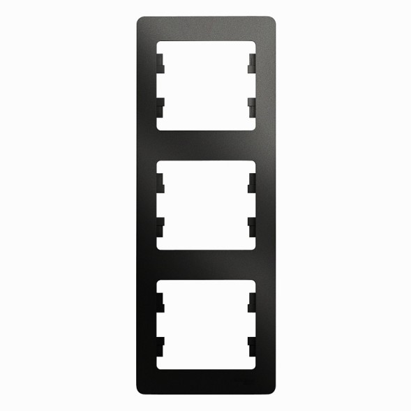Рамка Schneider Electric Glossa Антрацит 3 поста вертикальная GSL000707