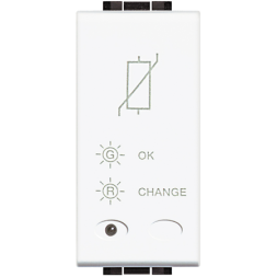 Однополюсный разрядник Bticino LivingLight Air Белый для установки совместно с розетками сети питания 1 модуль N4536