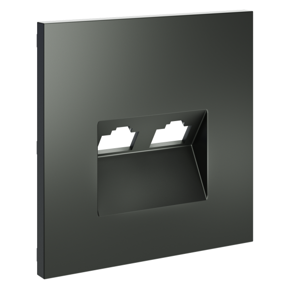 Накладка для розетки компьютерной двойной RJ45+RJ45 кат.6, S70 (титан)