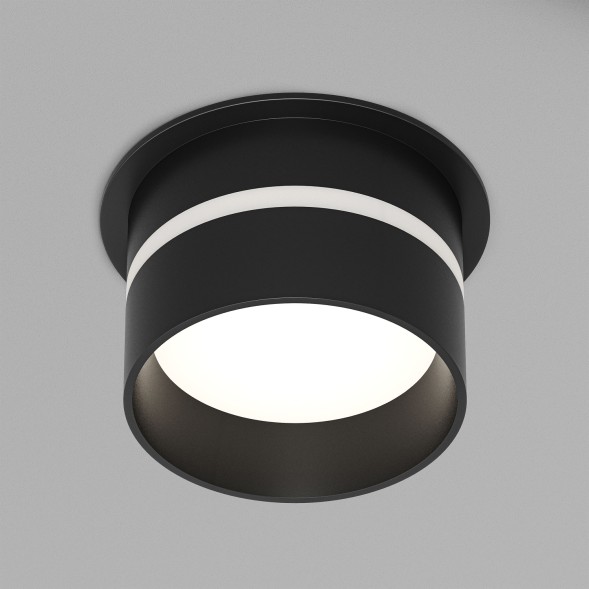 DK2404-BK Встраиваемый светильник влагозащ., IP 44, до 15 Вт, GU10, черный, алюминий