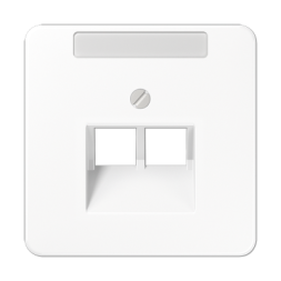 Накладка Jung CD серия Белый 2-ой наклонной ТЛФ/комп розетки с полем для надписи CD569-2NAUAWW