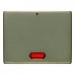 Клавиша Berker Arsys светло-бронзовый металл с красной линзой и надписью &quot;0&quot; 14180001