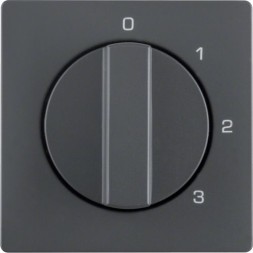 Центральная панель Berker R.1 Berker Q.1 антрацитовый с эффектом бархата, с вращающейся ручкой для 3-уровневого выключателя 10966086