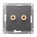 ATN001487 Atlasdesign АУДИОРОЗЕТКА двойная, БАЗАЛЬТ Schneider Electric